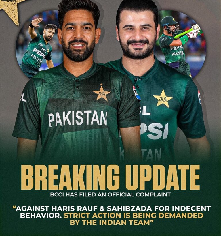 BCCI Files ICC Complaint Against Pakistan's Haris Rauf and Sahibzada Farhan Over Provocative Cricket Gestures