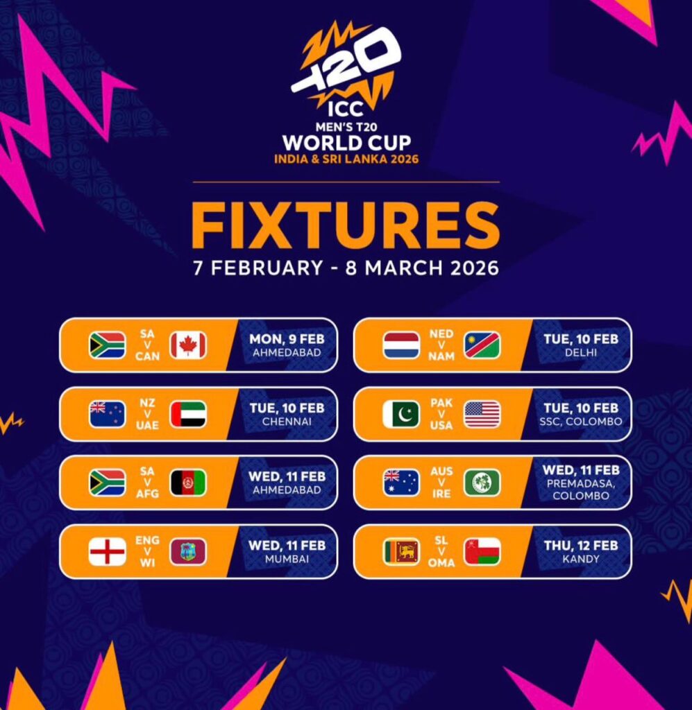 T20 World Cup Schedule 2026