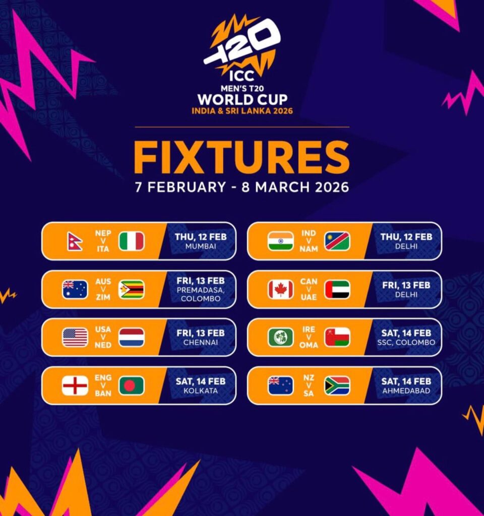 T20 World Cup Schedule 2026