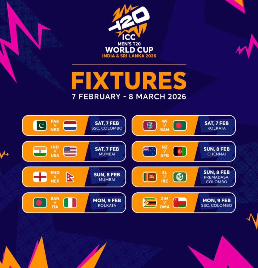 T20 World Cup Schedule 2026