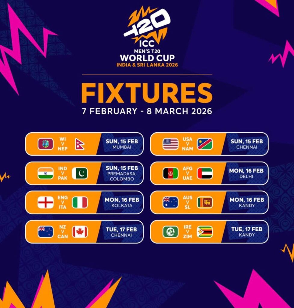 T20 World Cup Schedule 2026