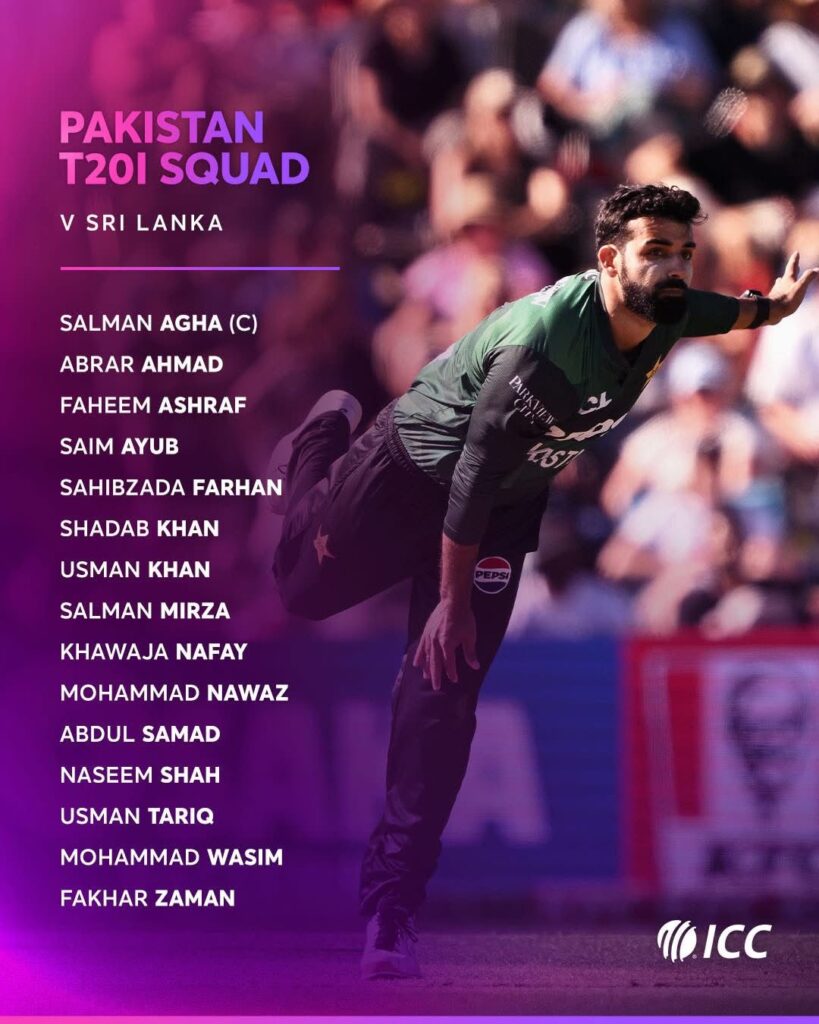 Pakistan T20 Squad 2026: Shadab Returns, Big Names Rest